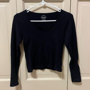 black fitted long sleeve